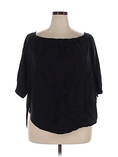 Pre-owned Joe Fresh Short Sleeve Blouse In Black