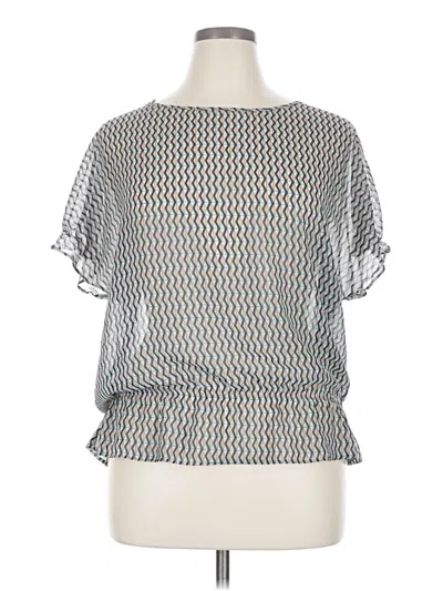 Pre-owned Joe Fresh Short Sleeve Blouse In Silver