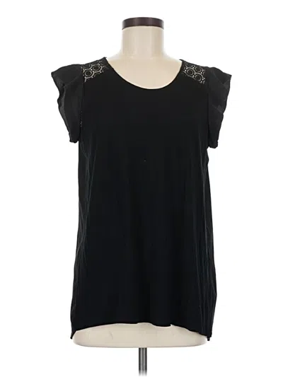 Pre-owned Joe Fresh Short Sleeve Top Black Scoop Neck Tops