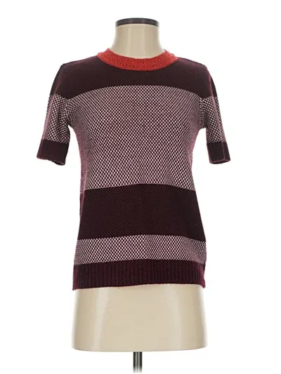 Pre-owned Joe Fresh Short Sleeve Top Burgundy Mock Neckline Tops