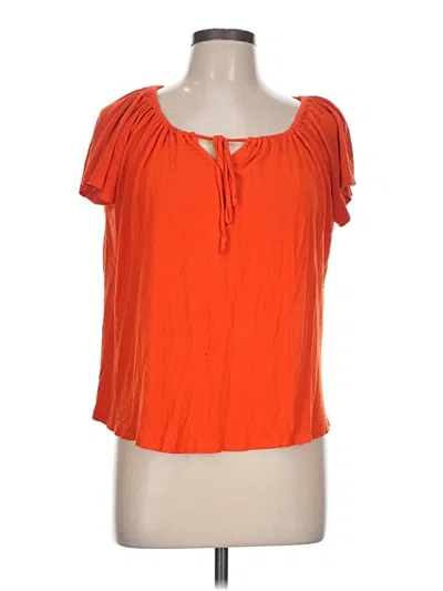 Pre-owned Joe Fresh Short Sleeve Top Orange Keyhole Neckline Tops