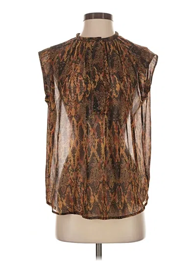 Pre-owned Joe Fresh Sleeveless Blouse In Brown