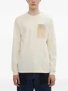 Joe Garvey Tie-dye Patch Long-sleeve T-shirt In Neutral