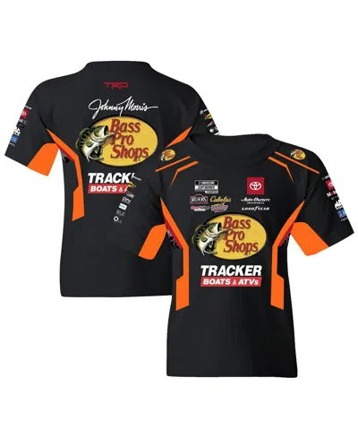 Joe Gibbs Racing Team Collection Kids' Big Boys And Girls Black/orange Martin Truex Jr Bass Pro Shops Uniform T-shirt In Black,orange