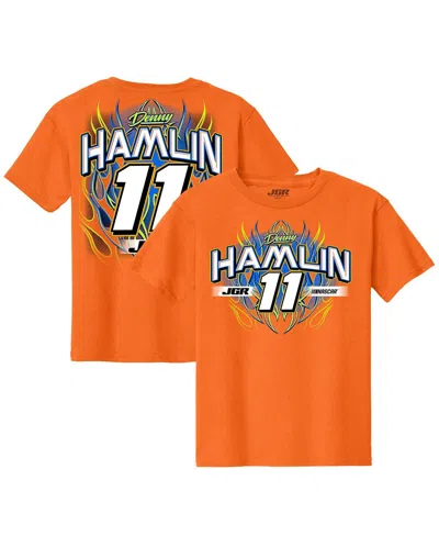 Joe Gibbs Racing Team Collection Kids' Big Boys And Girls Orange Denny Hamlin Name Number T-shirt