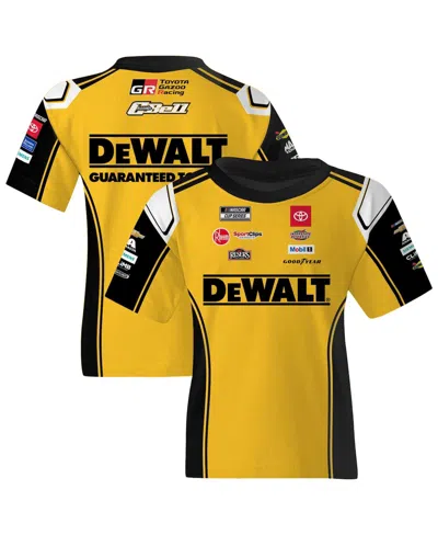 Joe Gibbs Racing Team Collection Kids' Big Boys And Girls Yellow Christopher Bell Dewalt Uniform T-shirt