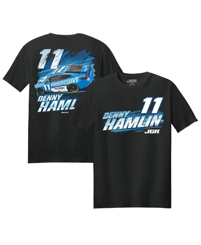 Joe Gibbs Racing Team Collection Men's Black Denny Hamlin Progressive Car T-shirt
