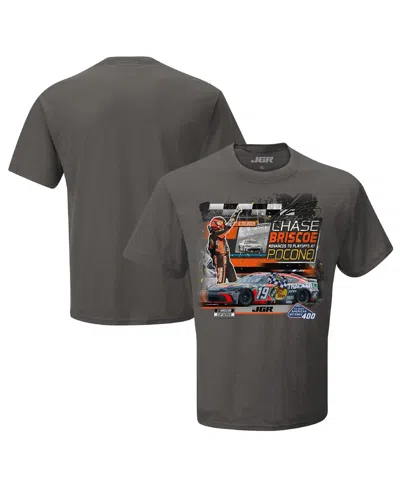Joe Gibbs Racing Team Collection Men's Charcoal Chase Briscoe 2025 The Great American Getaway 400 Race Win T-shirt In Gray