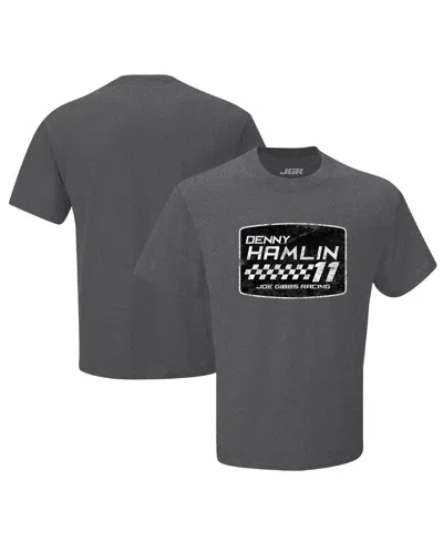 Joe Gibbs Racing Team Collection Men's Heather Charcoal Denny Hamlin Vintage T-shirt In Gray