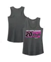 Joe Gibbs Racing Team Collection Women's Heather Black Christopher Bell Name Number Tank Top In Heather Black