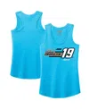Joe Gibbs Racing Team Collection Women's Turquoise Chase Briscoe Tri-blend Name Number Tank Top In Blue