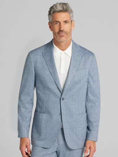 Joe Joseph Abboud Big & Tall Modern Fit Knit Men's Suit Jacket In Blue