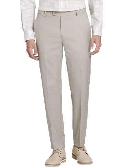 Joe Joseph Abboud Big & Tall Slim Fit Wool Blend Sharkskin Men's Suit Pants In Nude