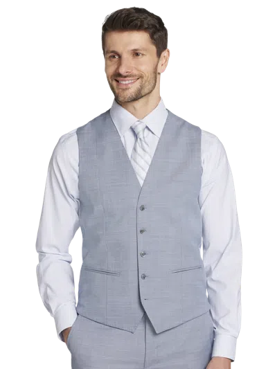 Joe Joseph Abboud Big & Tall Slim Fit Wool Blend Sharkskin Men's Suit Vest