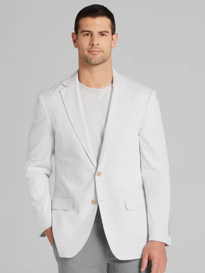 Joe Joseph Abboud Modern Fit Seersucker Sport Coat In White