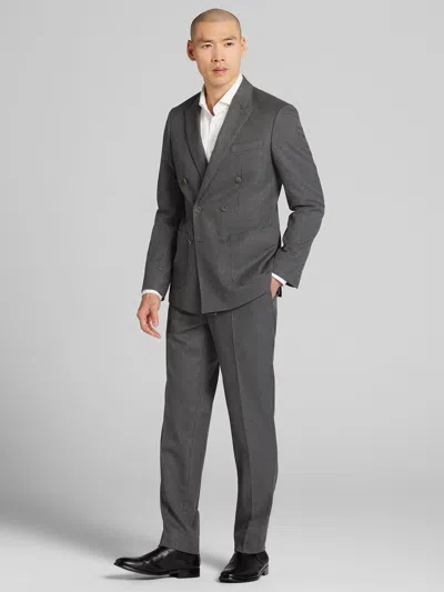 Joe Joseph Abboud Slim Fit Double Breasted Pinstripe Men's Suit In Gray