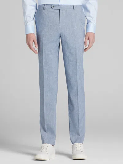 Joe Joseph Abboud Slim Fit Flat Front Pre-hemmed Men's Suit Separate Pants In Blue