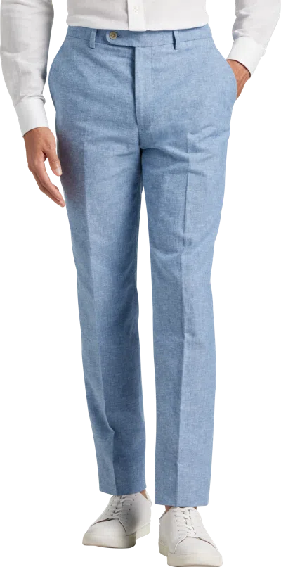 Joe Joseph Abboud Big & Tall Slim Fit Linen Blend Men's Suit Pants Dusty In Blue