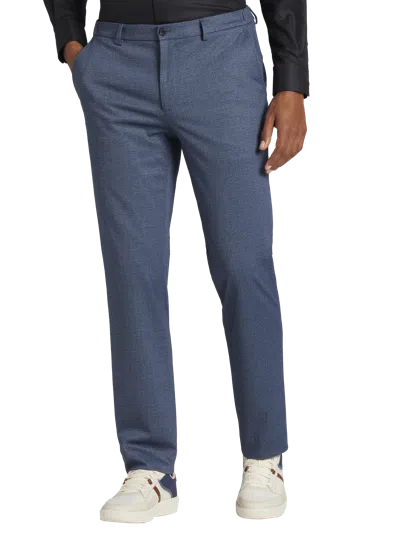 Joe Joseph Abboud Slim Fit Sharkskin Men's Suit Pants In Blue