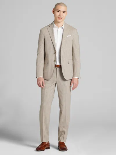 Joe Joseph Abboud Big & Tall Slim Fit Stripe Men's Suitslim Fit Stripe Men's Suit In Brown