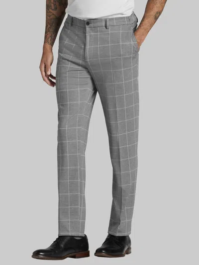 Joe Joseph Abboud Slim Fit Windowpane Men's Suit Pants In Gray