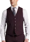 Joe Joseph Abboud Slim Fit Wool Blend Men's Suit Vest Burgundy - Size: Small In Red
