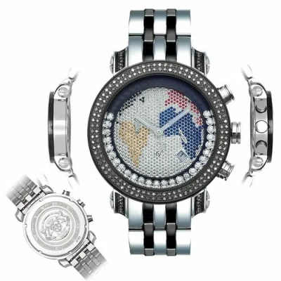 Pre-owned Joe Rodeo Men's Diamond Watch  Classic Jcl40(w) 1.75 Ct World Map Dial In White