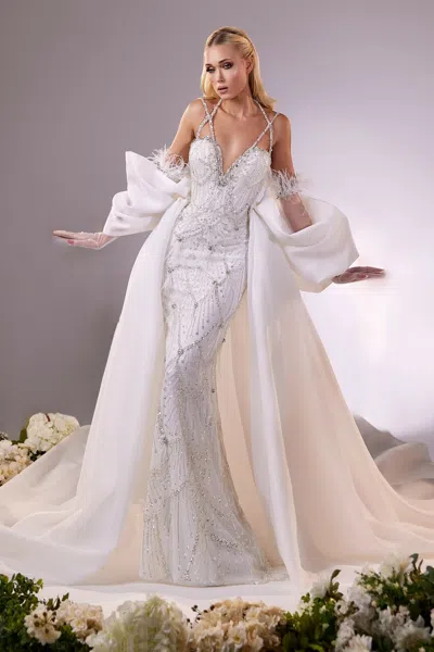 Joe Yazigi Haute Couture Embellished Strappy Gown In Multi