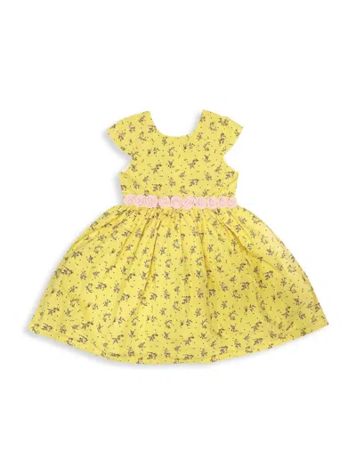 Joe-ella Kids' Baby & Little Girl's Floral Striped Dress In Yellow