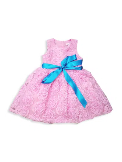 Joe-ella Baby Girl, Little Girl's & Girl's Textured Chiffon Dress In Pastel Pink