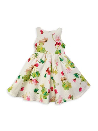 Joe-ella Baby, Little Girl's & Girl's Floral Fit & Flare Dress In White