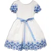 Joe-ella Kids' Embroidered Cotton Party Dress In White