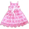 Joe-ella Kids' Floral Embroidered Party Dress In Pink