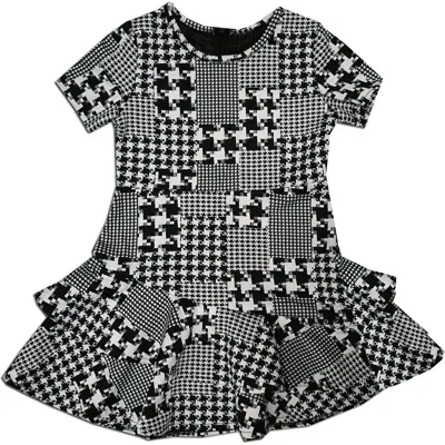 Joe-ella Kids' Houndstooth Dress In Black