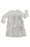 Joe-ella Kids' Ruffle Tiered Party Dress In Grey