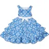 Joe-ella Kids' Tile Print Party Dress In Blue