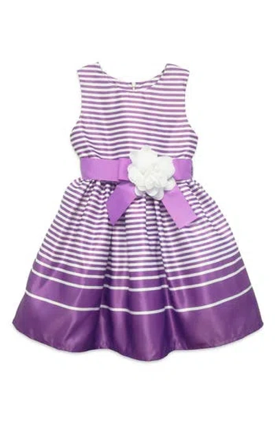 Joe-ella Stripe Nautical Party Dress In Purple