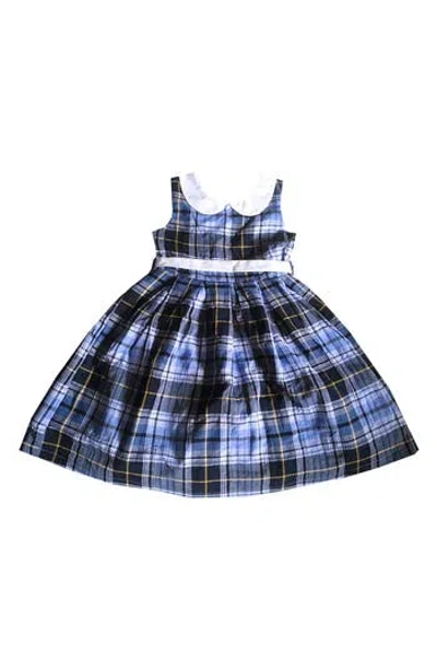 Joe-ella Kids' Plaid Cotton Dress In Blue