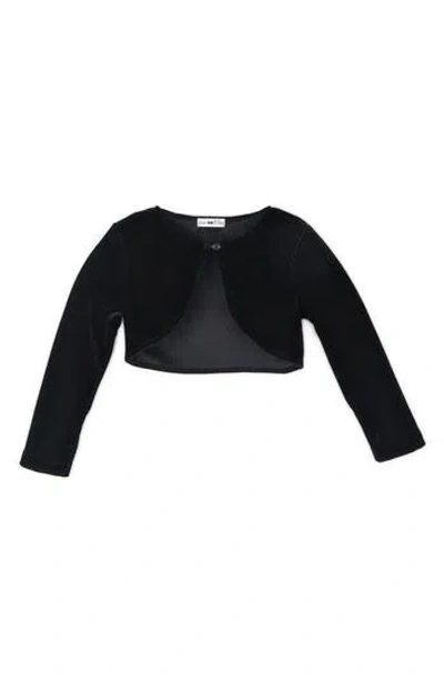 Joe-ella Kids' Stretch Velour Bolero In Black