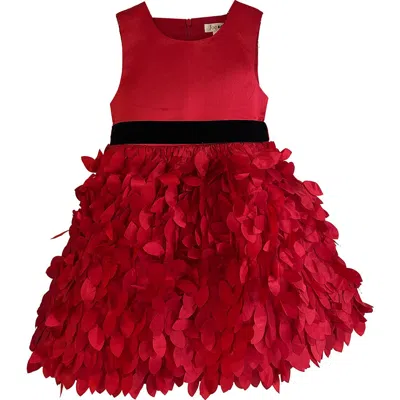 Joe-ella Kids' Textured Skirt Dress In Red