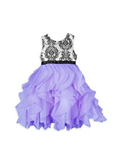 Joe-ella Kids' Litte Girl's & Girl's Riley Ruffle Fit & Flare Dress In Lilac
