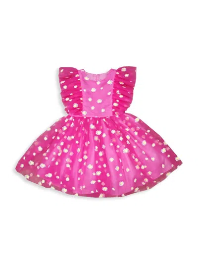 Joe-ella Kids' Little Girl's & Girl's Daisy Mesh Flutter Dress In Pink