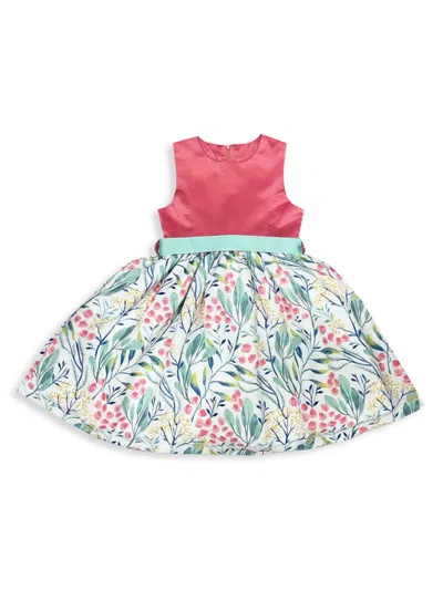 Joe-ella Kids' Little Girl's & Girl's Floral A Line Dress In Pastel Green