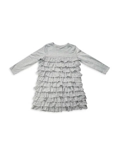 Joe-ella Kids' Little Girl's & Girl's Jody Ruffle Tiered Shift Dress In Grey