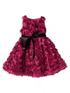 JOE-ELLA LITTLE GIRL'S & GIRL'S TEXTURED ROSE SATIN DRESS