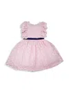 Joe-ella Little Girl's Polka Dot Mesh Flutter Dress In Pink