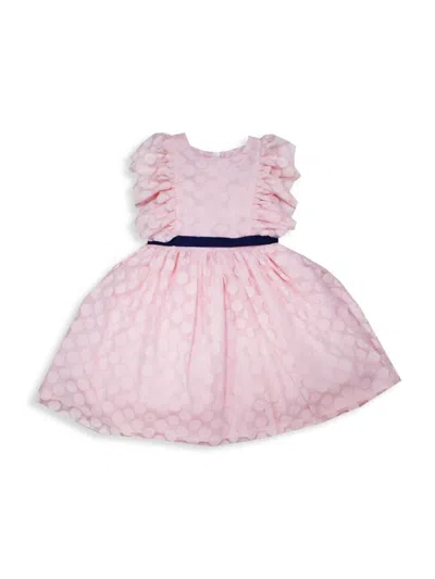 Joe-ella Kids' Little Girl's Polka Dot Mesh Flutter Dress In Pink