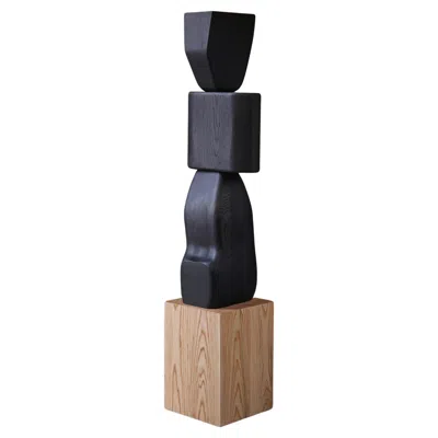 Pre-owned Joel Escalona Abstract Modernist Wooden Sculpture In The Style Of Jean Arp, Unseen Force 13 In Brown