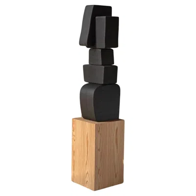 Pre-owned Joel Escalona Abstract Modernist Wooden Sculpture In The Style Of Jean Arp, Unseen Force 15 In Brown