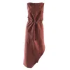 Joeleen Torvick Women's Brown Cocoa Easy Tank Cinched Waist Midi Dress In Brown